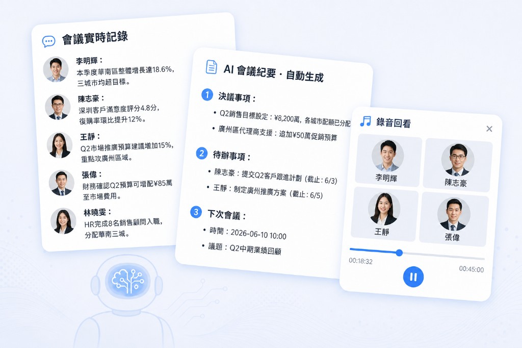 AI 會議功能截圖