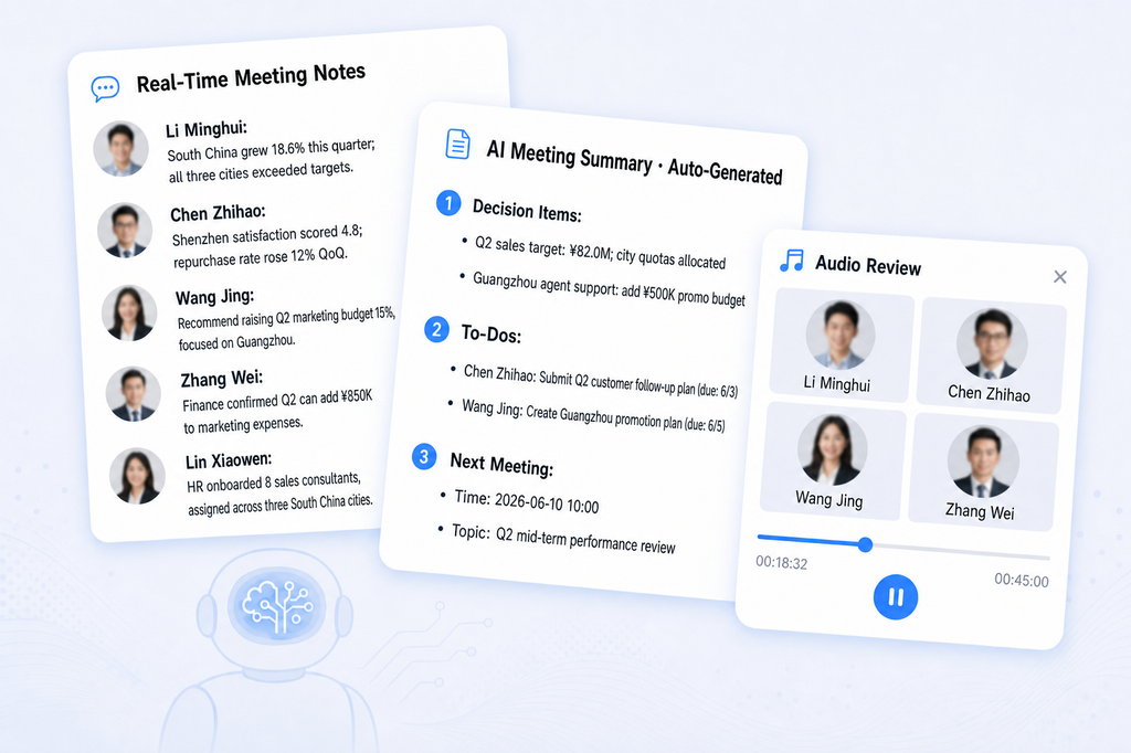 AI meeting features screenshot